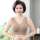 幽语梦中老年妈妈内衣女文胸老年人背心式无钢圈运动薄款中年美背款胸罩 卡其+豆沙（2件内衣） XL 加大码【130-160斤】