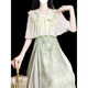 
Daiqiong 2025 summer new suit for women's new year's modified Hanfu top with a slim-covering meat-covering suspender dress two-piece set M679 black top + apricot skirt two-piece set M Recommended 80-100Jin [Jin equals 0.5 kg]