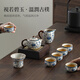 Shangyanfang Ru Kiln Kung Fu tea set complete set for home office high-end teapot tea set full set housewarming gift souvenir