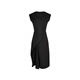 Weniger [gleicher Stil im Einkaufszentrum] 2025 Sommer neuer unregelmäßiger Kragen Baumwollhülsenkleid 2p4g12170 009 Fake Black S
