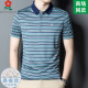 梦特娇男装桑蚕丝条纹短袖t恤夏中年休闲真丝凉感翻领polo衫 a829-红色 M  165适合100-115斤