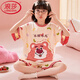 LangSha short-sleeved pajamas junior high school students summer thin pure cotton cartoon cute teenager home suit MQ6626 short-sleeved women's style average size 12 size Height 110-120 Weight 35-4