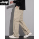 Jeep Spirit2025 Nuevos pantalones de trabajo para la marca de moda masculina suelta y cómoda escalada al aire libre y pantalones casuales estadounidenses rectos 9857 Tierra Color XL (140Jin [Jin equivale a 0.5 kg])