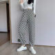 
RONGXITU Lauaird large size slim sports pants for women loose casual foot 2025 spring and summer style spring and autumn style checkerboard XL 12140Jin [Jin equals 0.5 kg]