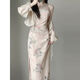 Pierre Cardin New Chinese Retro Chinese Style Suspender Robe Two-Piece Suit Gentle Slim Long jupe Summer Nouveau style 2025 Petite personne 9273 Set M M