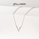 Jingrun S925 silver 34mm white pearl V-shaped hanging chain fashionable and versatile jewelry 3-4mm 40+2+3cm