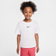 Nike (NIKE) official basic T-shirt for girls and young children summer pure cotton casual round neck knitted cotton IM4494 844 apricot flour 110 XS