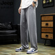 
JEEP SPIRIT Pants Men's Summer Thin 2025 New Ice Wire Sports Quick Dry Loose Wide Legs Straight-Legs Casual Pants 9905 Gray 4XL (Size 38)