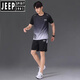 Jeep Spirit Sports Ice Silk Supt Fort-Forted Fot Shirt Mens Mensh's Chem's Dry Comploy Comploed Comse Comse Summer Jersey Basketball Badminton Forment JP-9901 Черный и серый костюм m