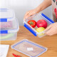 Caja de recién llegado de gran tamaño con caja de almacenamiento de alimentos congelados de cocina de la tapa Caja de plástico rectangular transparente más de alta gama (30 litros) [Tipo de cubierta de prensa]