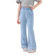Moonkids Girls 'Tiansi Soft Denim Bell-Bottom Pants 2025 Летние новые детские брюки для микрофласных штанов Лето тонкая маленькая девочка Модная двухпарея [13117 Blue +13115 Blue] 120 см