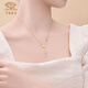 Chinese jewelry 18K gold necklace butterfly tassel set chain plain chain jewelry birthday gift for girlfriend and wife 18K butterfly tassel necklace gold weight about 2.35g