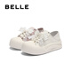 Belle (Belle) Chaussures de planche en deux pièces pour femmes 2025 Automne Nouveau arc mignon Saux décontractées et solées épaisses B2629cm5 violet 36 (230 mm)
