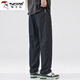 Woodpecker casual pants for men 2025 summer new ice silk loose straight trousers for men trendy versatile wide-leg pants for men 733 gray XL recommended 130-150Jin [Jin equals 0.5 kg]