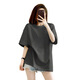 Pure white 500g heavyweight T-shirt pure cotton thick thread neckline short sleeve oversize fashion brand three-pin half sleeve [500g heavy] navy blue 3XL recommended 200-230Jin [Jin equals 0.5 kg]