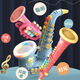 Le rouge et les enfants peuvent jouer des instruments de musique saxophone Trumpet Boy and Girl Baby Music Toy Piano Piano Enfants de 3-6 ans saxophone [Turquoise Green] + Batterie + Tournevis