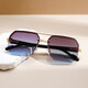 Century Tyrannosaurus Sunglasses Official Website Official Website Glasses High-value Double Beautiful Square European and American Photos Personality Simple Half Frame Black Frame Gray Frame