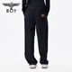 Junge London Spring- und Sommer Männer und Frauen gleiche antibakterielle High Street Black Casual Trendy Brand Strickhose N15902 Schwarz L.