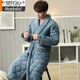 Modal winter coral velvet cotton men's nightgown for men's middle-aged three-layer thickened velvet warm super thick long large-size bathrobe SY9859 XL is suitable for 135-155Jin [Jin equals 0.5 kg]