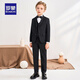 
Romon children's suit vest suit boy British style host dress flower boy performance suit black 140