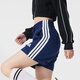 阿迪达斯（adidas）运动套装女 2025夏季新款时尚渐变logo短袖T恤针织短裤休闲两件套 汉玉白+蓝色 XL