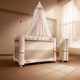 Cool Douding Deep Sleeping Crib pliant épissage grand lit pour bébé lit nouveau-né pour bébé lit intelligent lit bébé lit + moustique net + panier de rangement + matelas en fibre + appareil photo