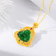 Ming Diamond International 18K Gold Jade Buddha Pendant Women's au750 Jade Inlaid Pendant Neck Jewelry as a Birthday Gift for Girlfriend