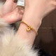 Fat Donglai's same style alluvial gold bracelet, ancient method lucky bag stacking bracelet for women, new Chinese style simple golden color that does not fade, bracelet bracelet set - high color retention alluvial gold