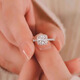 Pt950 platinum moissanite diamond ring women's new square bag one carat diamond ring platinum ring wedding proposal light luxury bouquet main stone 1 carat default opening mouth can be adjusted in size