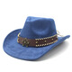 Xinbucks Western Cowboy Hat topper hommes et femmes européens et américains punk éteinte jazz chapeau minoritaire minoritaire en laine rolded chapeau marron (universel pour les hommes et les femmes)