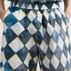 
Sketch men's clothing 2025 summer new product hand-painted diamond lattice pattern medium shorts loose straight pants fashionable 9P4E14110 482 blue and gray combination XL