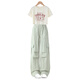 McTicco Girls Summer Set 2025 Neue Kinder Kurzarm Workports Sommerkleidung cool und glättet große Kindermädchen Kleidung 15265 Aprikose + 9928 Lila 160 160 cm