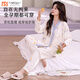 莫代尔纯色棉月子服夏季薄款产后6月份5待产妇哺乳孕妇睡衣春秋喂奶家居 纯.棉新中式829蘑菇兔 L 【90-115斤】