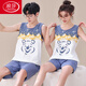 
LangSha Summer Sleeveless Vest Shorts Couple Pajamas Female Teen Pure Cotton Men Adding Fat Plus Large Size Loose Home Suit WJ9856 Ya Vest Set M Women 80-95 Jin [Jin equals 0.5 kg]