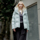 Tambor down jacket women's short detachable hood fashion large silhouette autumn and winter coat thick 530368D frost blue 170