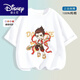 Disney (Disney) Vêtements pour enfants Set d'été des garçons 2025 Nouveaux vêtements Ao Bing Nezha Children's Little Boy Cotton Cotton Men's Short à manches 983Hg White + 978B Bleu clair 130 (hauteur suggérée 115-125cm)