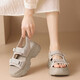 Sipuwang Sportsandalen für Frauen 2025 Sommer Neue hochgelöst dicke alleinige Schwamm-Schwamm-Kuchenschuhe tragen Anti-Rutsch-Strandschuhe Klettverschluss 693 Beige * Fersenheelhöhe 6,5 cm 39
