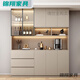Hongtong Lacteur haut armoire intégrée Mur Léger Luxury Home Living Room Wine Cabinet Restauration à thé Armoire de rangement Cuisine Style 14280 * 40 * 220 Livraison à la maison +