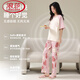 浪莎（LangSha）2025新款睡衣女夏季纯棉短袖长裤卡通可爱薄款夏天家居服套装 684B 小黑熊 M (建议身高155-162cm，建议体