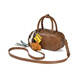 Barbie Boston Bag Women's Retro Light Luxury Bowling Bag One-Shoulder Pillow Bag 2025 New Portable Crossbody Bag Brown [Gift Box/Giveaway Decoration]
