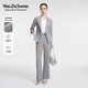 Yingzhishang Suit Women's 2025 New Slim Fit Gray Style One-Button Professional Formal Suit ZA02182 Glacier Gray (Suit Pants) 2XL (44)