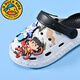 G. Duckids Nuevos zapatos de agujero para niños Nezha Ao Bing Sandalias súper suaves Super Soft Black and White [Nezha Ao Bing] 34