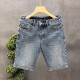 Summer thin denim five-point pants for men Korean style trendy slim denim shorts summer stretch men's trousers breeches 5 blue-ju-K844 29 [waist circumference 2 feet 2]
