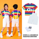 10,000 people collected the Children’s Day Performance Clothes Overalls Set Kindergarten Graduation Photos Elementary School Cheerleaders Rainbow T+White Overalls+Socks 90 90