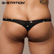 G-STATION sexy Japanese small style tight low waist men's thong star polyester small mesh breathable quick-drying underwear black M (small size model recommended to take 1-2 sizes)