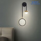 
XMSJ wall lamp bedroom bedside lamp modern simple Nordic creative living room background wall lamp corridor light luxury LED lamp YX1047 black 38m+ warm light