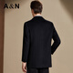 Antonio [10% Kaschmir + 90% Wolle] Anzugshalter Cashmere Mantel Herren Winter mittelgroße Wollwollbreaker -Jacke Black XL /52 (180 /96a)