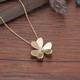 Qianjun Classic Clover 18K Gold Color Gold Inlaid Diamond Rose Gold Necklace for Women 750 Platinum Pendant 18K Gold Customized
