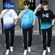 迪士尼（Disney）夏季青少年短袖t恤男孩衣服高中初中学生大童夏装帅气运动套装潮 白灰色 套装TZ9226款 165 S【60-75斤】