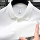 Camiseta de manga corta de algodón puro de 220 g Combinado para la solapa sólida de solapa de hombre NUEVO estilo de polo de mediana edad y jóvenes gris claro l